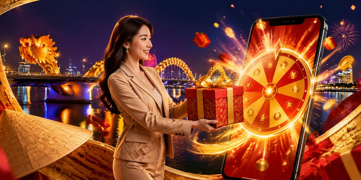 Không khí giải trí sôi động tại Đà Nẵng với trò chơi roulette và nón lá truyền thống